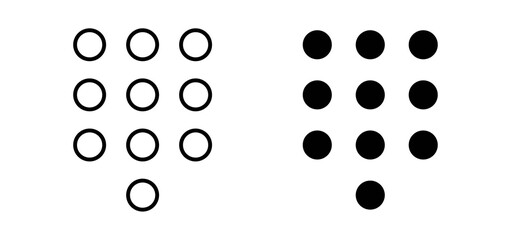 Keypad icons in black filled and outlined style