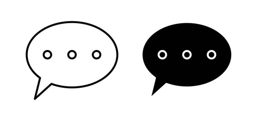 Speech bubble icons in black filled and outlined style