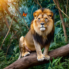 Strength and Grace: The Lion&rsquo;s Tranquil Domain A Butterfly&rsquo;s Journey Through the Heart of the Wild