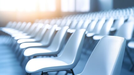 Fototapeta premium Empty stadium seats, a silent testament to the absence of fans, symbolizing the void left by the lack of human connection and shared experiences in the face of challenges.
