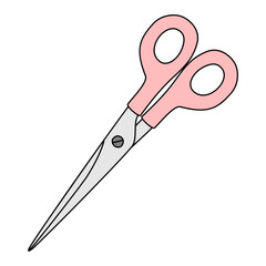 Scissors, stationery or art supply, back to school concept, doodle style vector