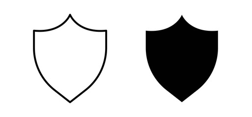 Shield icons in black filled and outlined style