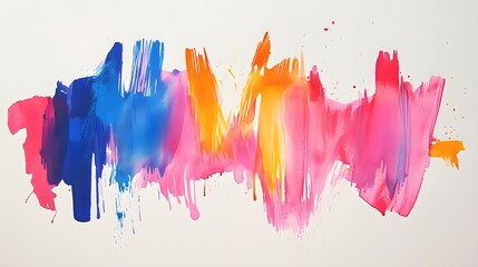 Abstract Colorful Watercolor Paint Strokes Artwork