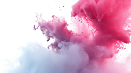 Colorful smoke dust transparent background