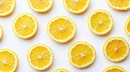 Fototapeta premium Lemon slices isoalted on white background