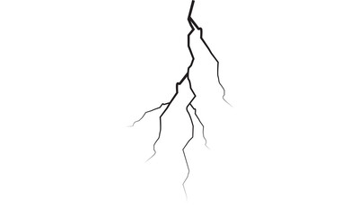 Crack texture. broken ground or surface pattern. lightning strike sign. isolated on white background.  Vector illustration.  EPS 10/AI