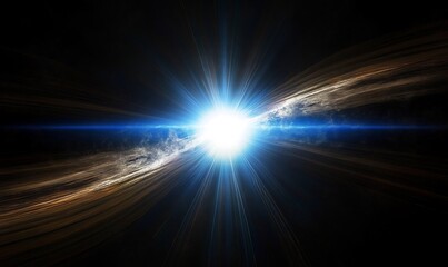 Obraz premium digital lens flare with bright light in black background used for texture and material
