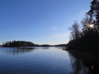 Swedish lake in fall