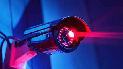 Security Camera with Red Laser Beam