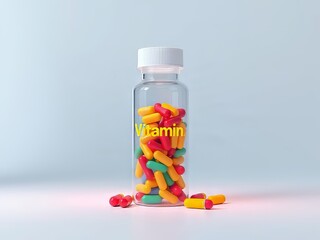 "Minimalist Multivitamin Bottle - Modern Design