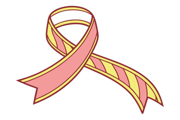 cancer awareness ribbon illustration isolated on transparent png background