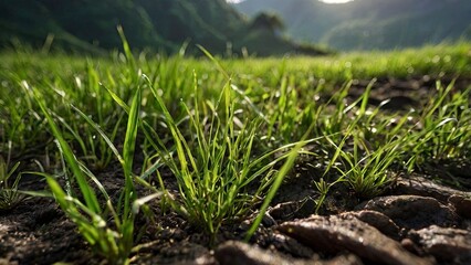 Fototapeta premium green grass and blue sky