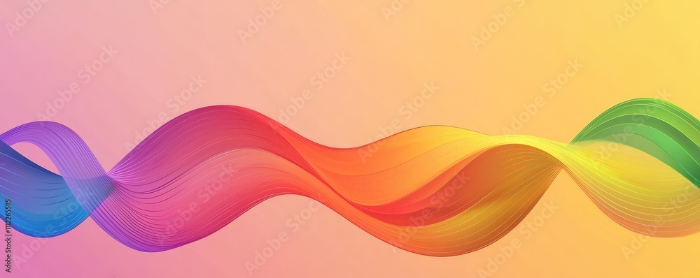 Leinwandbilder colorful wavy lines on a gradient background, perfect for design and abstract concepts.