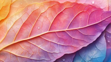 Obraz premium Vibrant Colorful Leaves Close Up Texture Detail