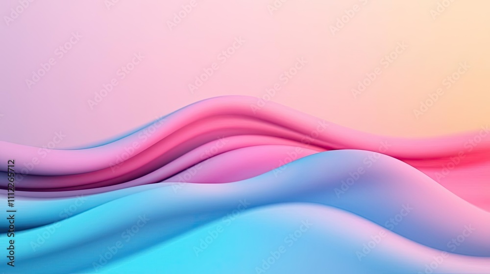 Poster colorful wavy lines creating an abstract background.