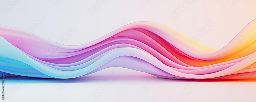 Poster Abstract colorful wave pattern on a white background for creative design.