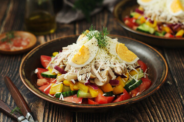A traditional Bulgarien salad dish - Ovcharska salad	