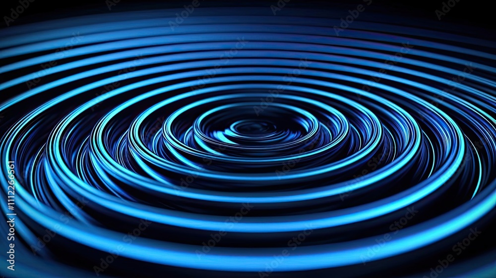 Aufkleber blue ripples creating mesmerizing patterns on a dark background.