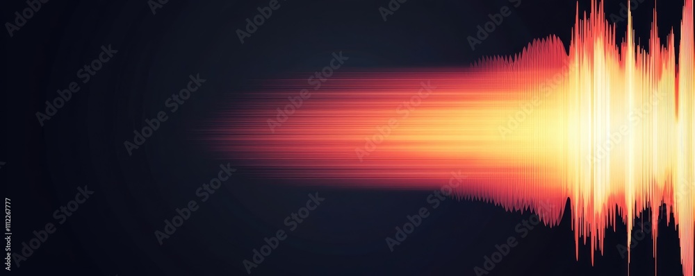 Poster Abstract sound wave visual representation with gradient colors.