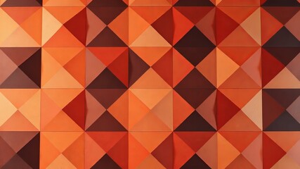 Obraz premium Vibrant Geometric Abstract Orange Black Beige Triangles Squares