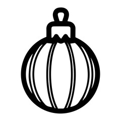 Holiday ornament vector illustration in black and white, isolated against a clean white background. Perfect for festive design projects, decorations, or seasonal themes in minimalist styles