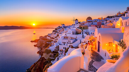 Santorini Sunset Magical Greek Island at Golden Hour