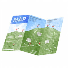 デジタル水彩画＿登山マップ