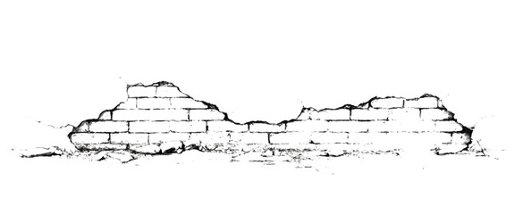 Vector damage bricks wall grunge texture with distressed of old brickwork. © Grave passenger