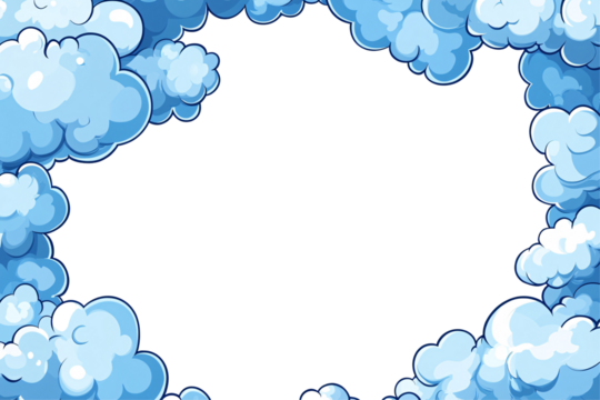 a cartoon of blue clouds