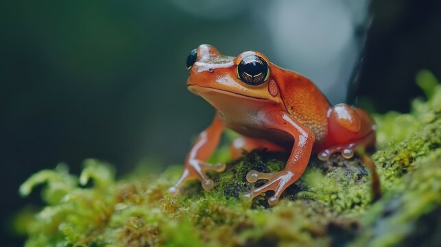 The smooth-fingered narrow-mouthed frog in the moss