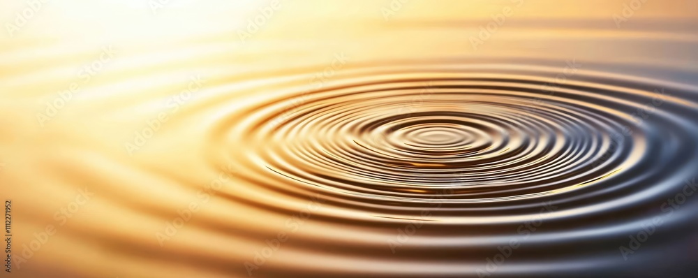 Aufkleber golden water ripples create a serene and calming atmosphere.