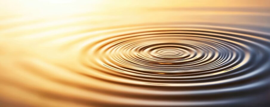 Golden water ripples create a serene and calming atmosphere.