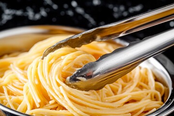 Discovering the art of perfect spaghetti preparation in the kitchen. Generative AI