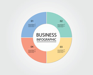 Business Infographic modern design template for banners and infographics for 4 circle step 