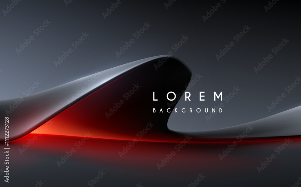 Sticker abstract shape with red light effect