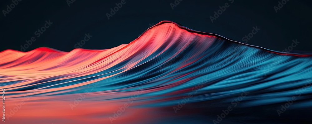 Poster abstract flowing waves with vibrant colors against a dark backdrop.