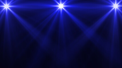 Three Blue Glowing Lights With Light Rays