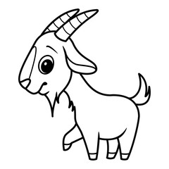 Cute cartoon goat coloring page