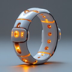 Contemporary wristband with neon orange glow