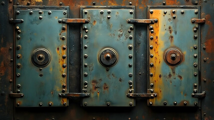 Rusty Metal Panels: Industrial Texture, Vintage Design, Grunge Aesthetic, Weathered Surface, Aged Metal, Antique Look, Steampunk Style, Metal Door Panels, Oxidized Metal, Corroded Steel