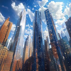 Fototapeta premium city skyline at night