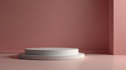 empty stage round isolated on pink background