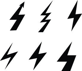 lightning bolt icon set Lightning bolt line icon with editable stroke. Modern line icon design.