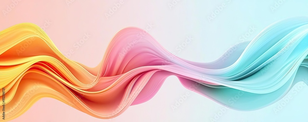 Poster colorful flowing waves creating a vibrant abstract design.