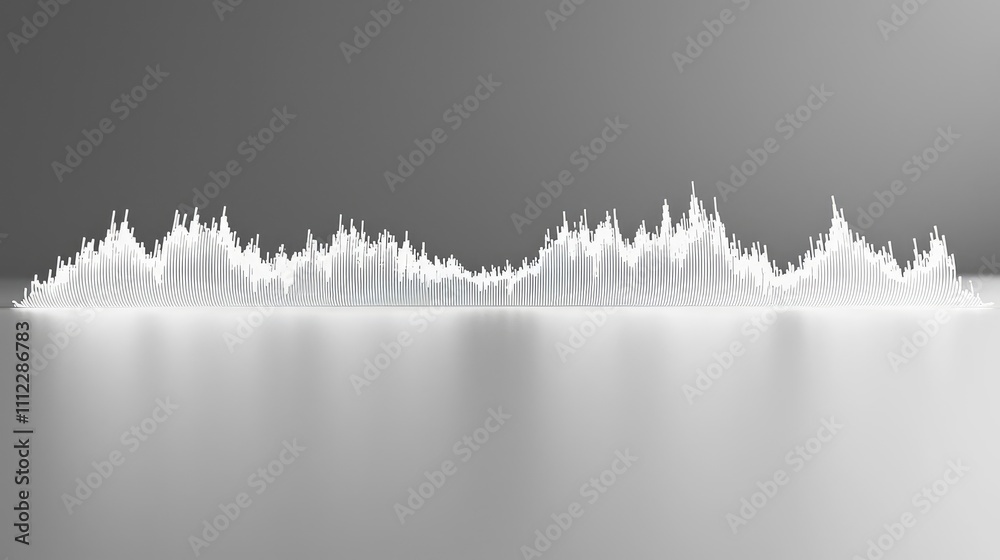 Poster Audio waveforms displayed on a white isolated background.