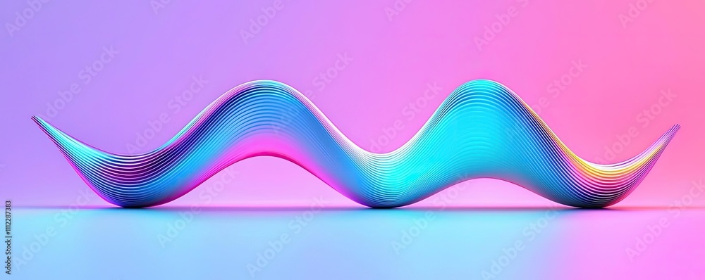 Poster colorful wave shape on a gradient background.