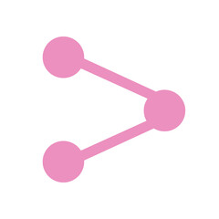 Doodle share icon simple illustration connection that can be used for sticker, book, mandala, scrapbook, icon, decorative, etc. with aesthetic colorful pink color