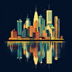 Fototapeta premium city skyline at night