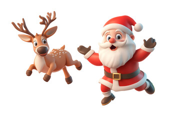 a cartoon character and reindeer