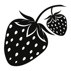 Minimalist strawberry black silhouette vector illustration Isolated on a transparent background © QuickDesign24